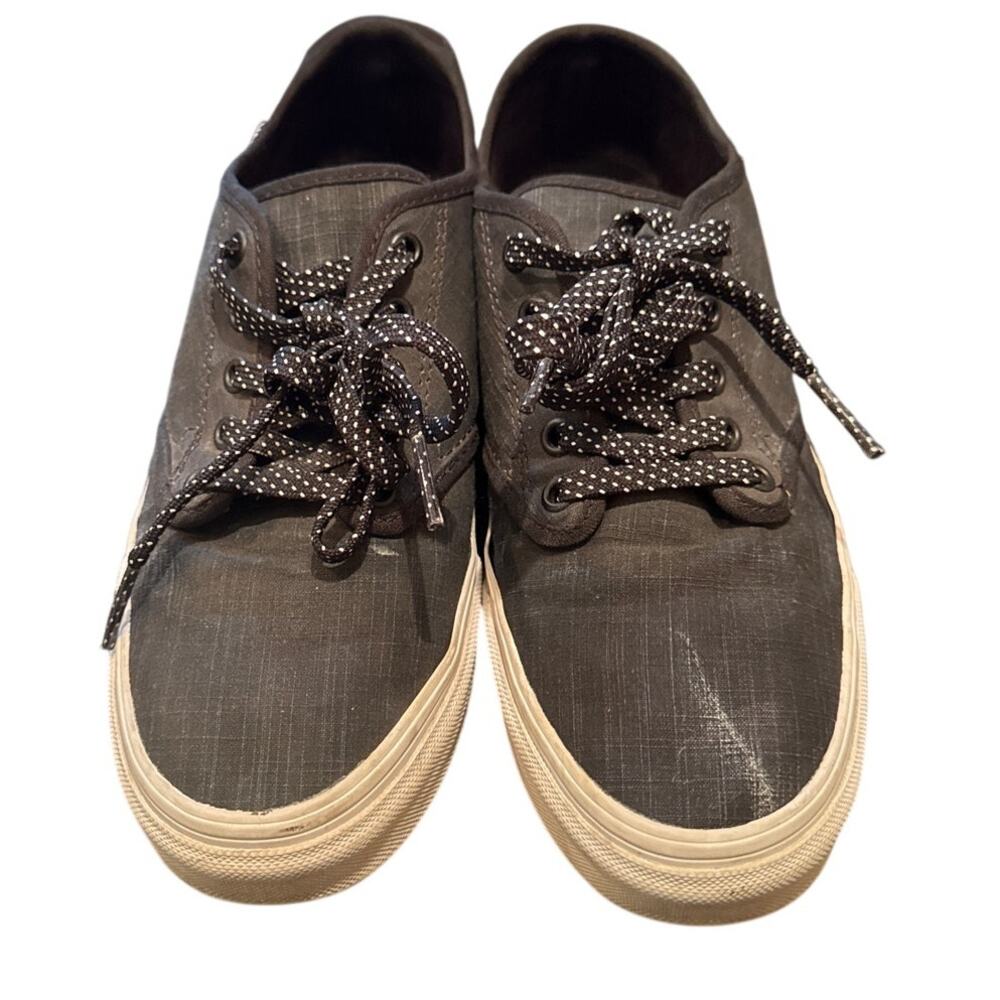 Vans Authentic Dark Gray with Black and White Polka Dot Laces Size 10